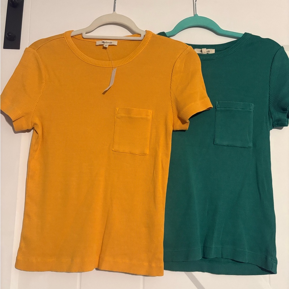 Madewell' Yellow and Green Pocket Tees
